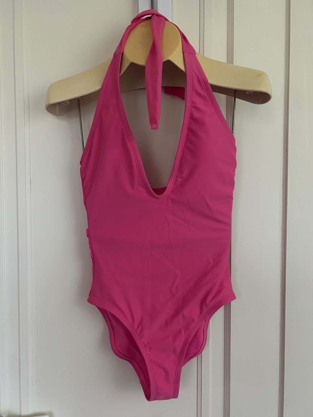 Bright Pink Halter One-Piece Swimsuit